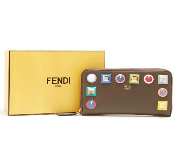 2017春夏新作 FENDI フェンディスーパーコピー Rainbow スタッド レザー長財布 7041726